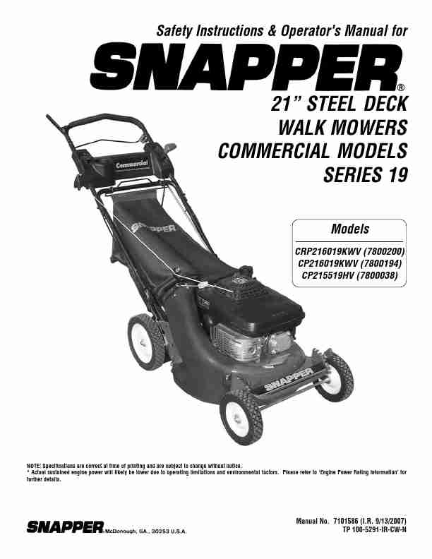 Snapper Lawn Mower CP216019KWV, CRP216019KWV, CP215519HV-page_pdf